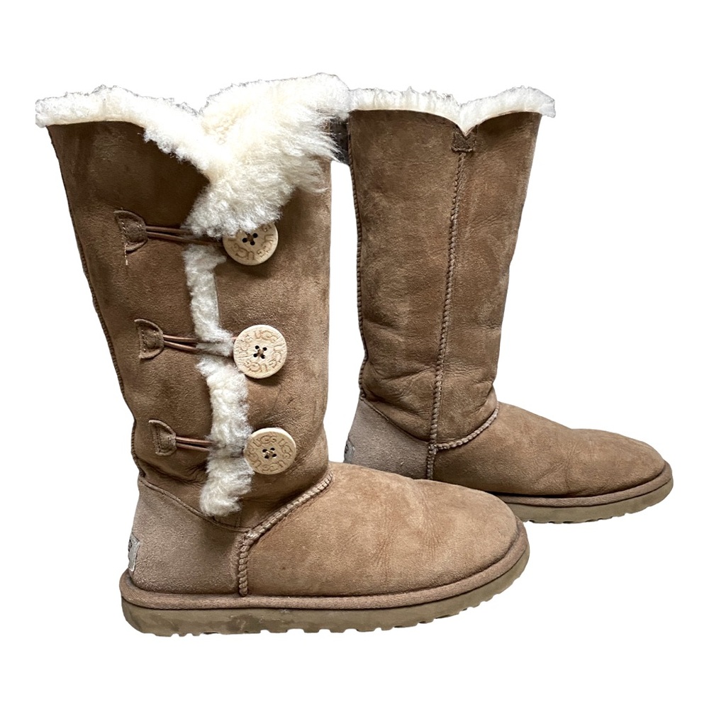 UGG Leather Boots, Size 7, Side Buttons